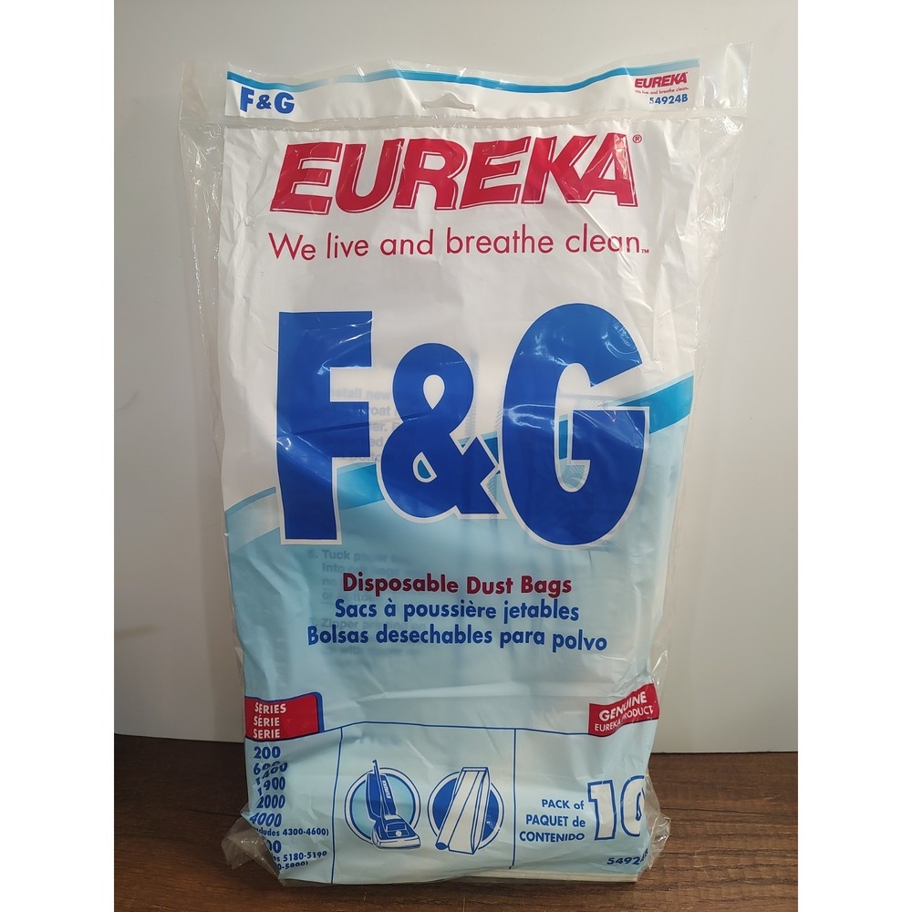 Eureka F & G Disposable Vacuum Bags 10 Pack Of New Factory Sealed #54924B